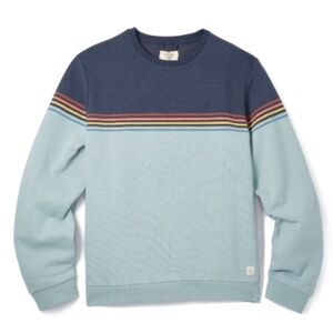 MARINE LAYER UNISEX WOMENS SUNSET STRIPE CREWNECK SWEATSHIRT LONG SLEEVE SMALL